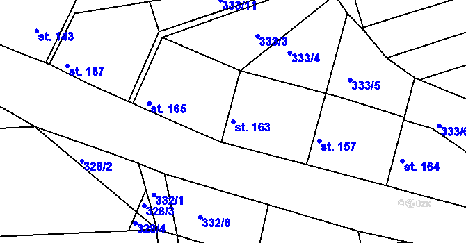 Parcela st. 163 v KÚ Stradonice u Pátku, Katastrální mapa