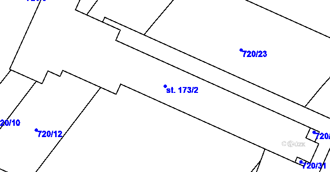 Parcela st. 173/2 v KÚ Stradonice u Pátku, Katastrální mapa