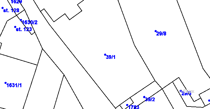 Parcela st. 39/1 v KÚ Stradonice u Pátku, Katastrální mapa