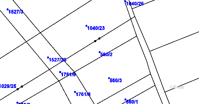 Parcela st. 560/2 v KÚ Stradonice u Pátku, Katastrální mapa