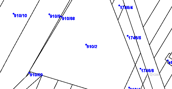 Parcela st. 910/2 v KÚ Stradonice u Pátku, Katastrální mapa