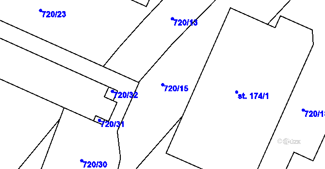Parcela st. 720/15 v KÚ Stradonice u Pátku, Katastrální mapa