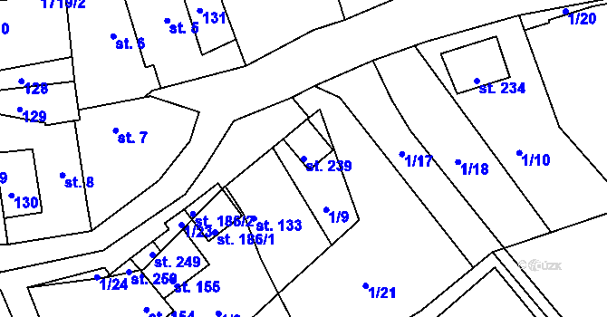Parcela st. 239 v KÚ Stradonice u Pátku, Katastrální mapa