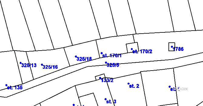 Parcela st. 170/1 v KÚ Stradonice u Pátku, Katastrální mapa