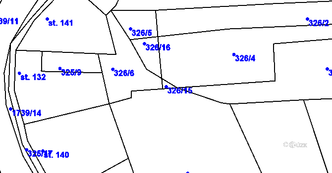 Parcela st. 326/15 v KÚ Stradonice u Pátku, Katastrální mapa