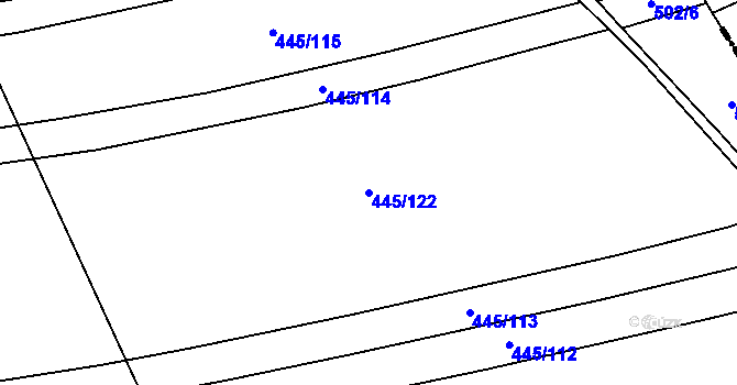 Parcela st. 445/122 v KÚ Stradonice u Pátku, Katastrální mapa