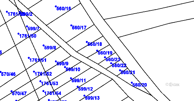 Parcela st. 560/19 v KÚ Stradonice u Pátku, Katastrální mapa