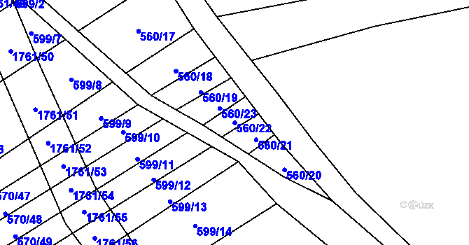 Parcela st. 560/22 v KÚ Stradonice u Pátku, Katastrální mapa