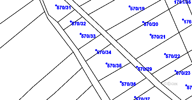 Parcela st. 570/34 v KÚ Stradonice u Pátku, Katastrální mapa