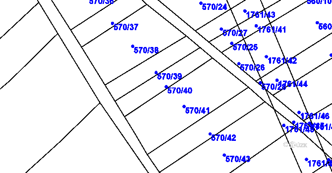 Parcela st. 570/40 v KÚ Stradonice u Pátku, Katastrální mapa