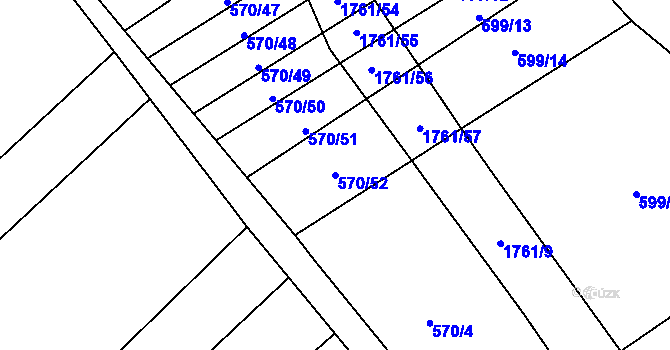 Parcela st. 570/52 v KÚ Stradonice u Pátku, Katastrální mapa