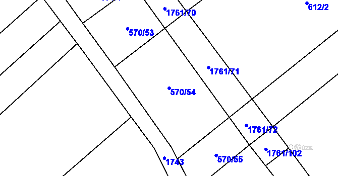 Parcela st. 570/54 v KÚ Stradonice u Pátku, Katastrální mapa