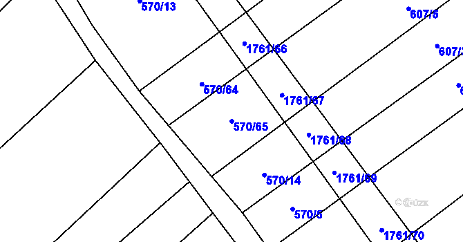 Parcela st. 570/65 v KÚ Stradonice u Pátku, Katastrální mapa