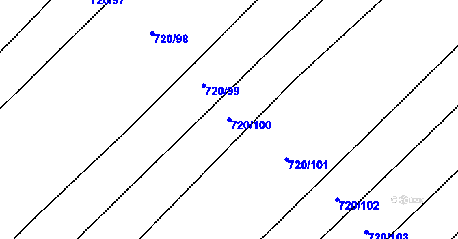 Parcela st. 720/100 v KÚ Stradonice u Pátku, Katastrální mapa