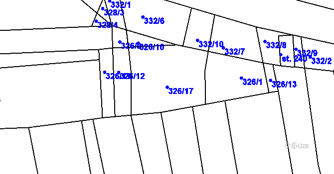 Parcela st. 326/17 v KÚ Stradonice u Pátku, Katastrální mapa