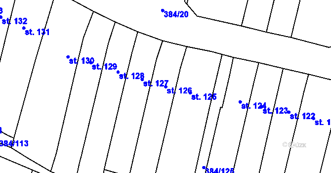 Parcela st. 126 v KÚ Patokryje, Katastrální mapa