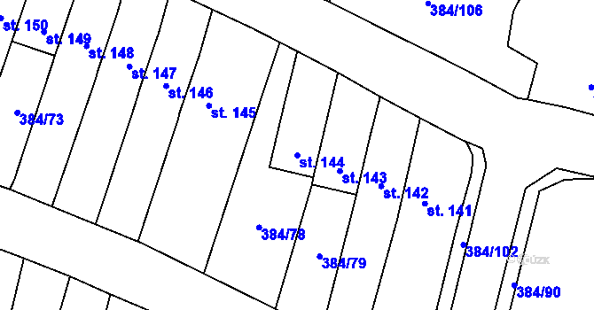 Parcela st. 144 v KÚ Patokryje, Katastrální mapa