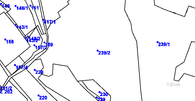 Parcela st. 239/2 v KÚ Patokryje, Katastrální mapa