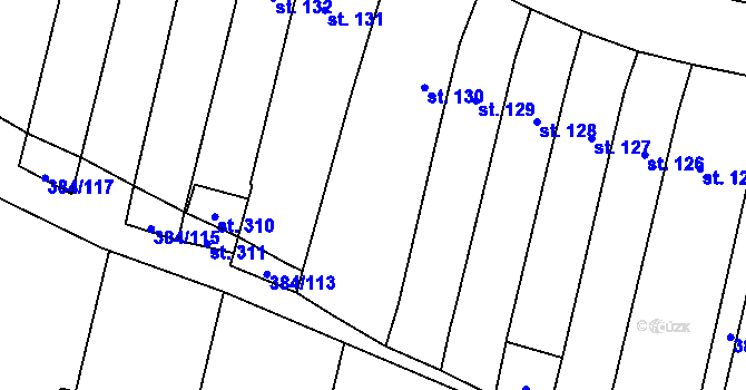 Parcela st. 384/13 v KÚ Patokryje, Katastrální mapa