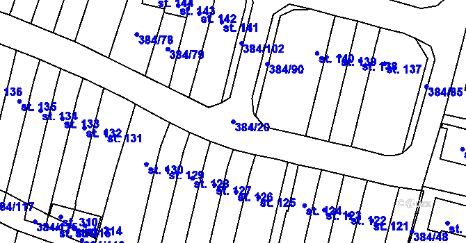 Parcela st. 384/20 v KÚ Patokryje, Katastrální mapa
