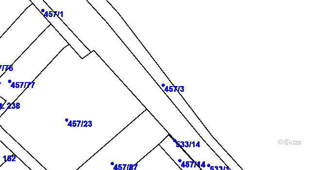 Parcela st. 457/3 v KÚ Patokryje, Katastrální mapa