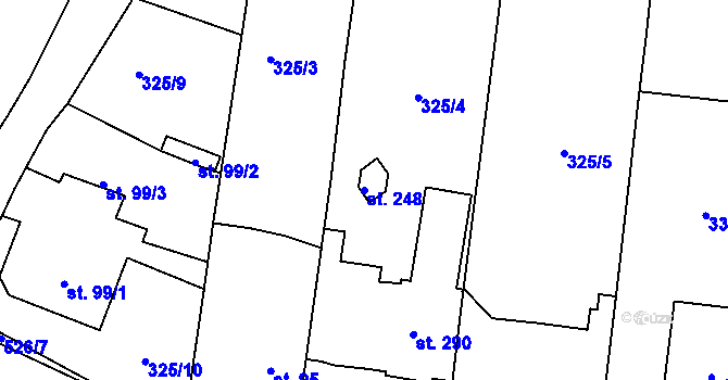 Parcela st. 248 v KÚ Patokryje, Katastrální mapa