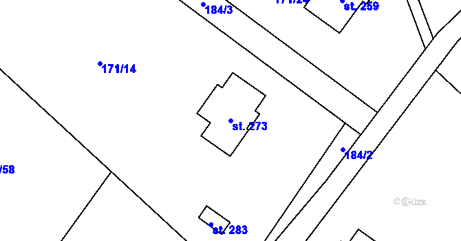 Parcela st. 273 v KÚ Patokryje, Katastrální mapa
