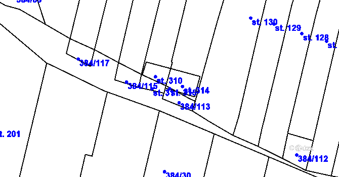 Parcela st. 315 v KÚ Patokryje, Katastrální mapa