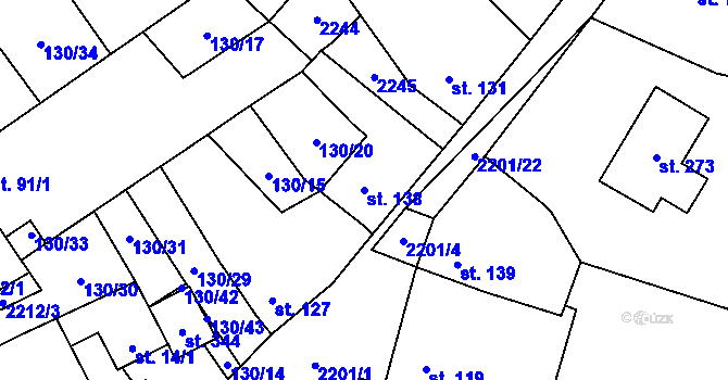 Parcela st. 138 v KÚ Pavlice, Katastrální mapa