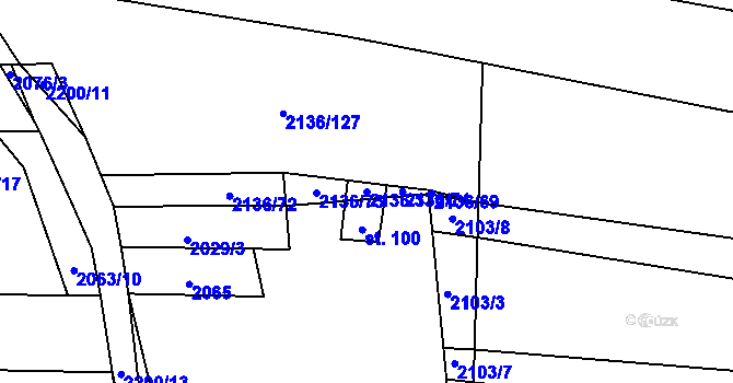 Parcela st. 2136/33 v KÚ Pavlice, Katastrální mapa