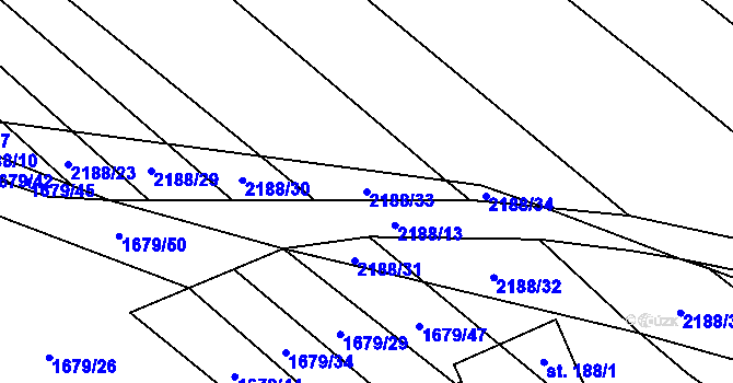Parcela st. 2188/33 v KÚ Pavlice, Katastrální mapa