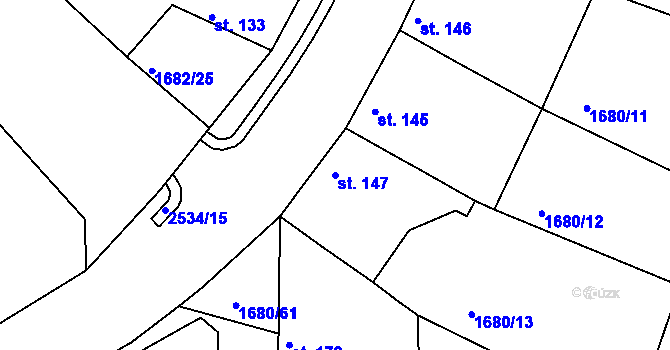 Parcela st. 147 v KÚ Pavlíkov, Katastrální mapa
