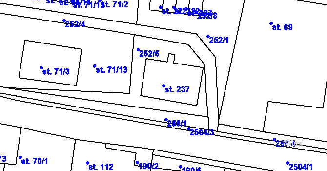 Parcela st. 237 v KÚ Pavlíkov, Katastrální mapa