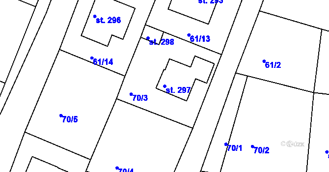 Parcela st. 297 v KÚ Pavlíkov, Katastrální mapa