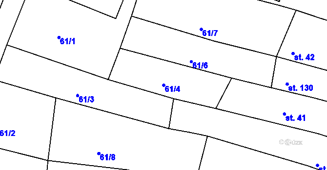 Parcela st. 61/4 v KÚ Pavlíkov, Katastrální mapa