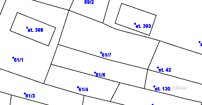 Parcela st. 61/7 v KÚ Pavlíkov, Katastrální mapa