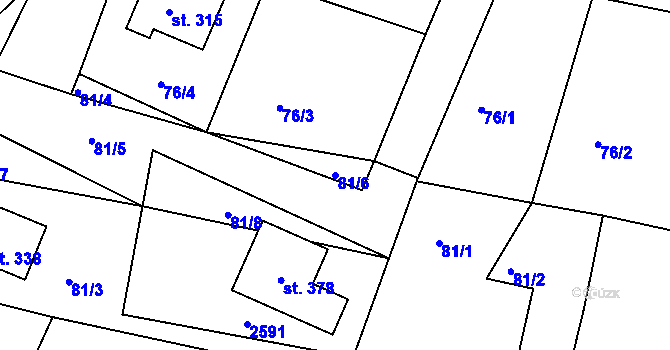 Parcela st. 81/6 v KÚ Pavlíkov, Katastrální mapa