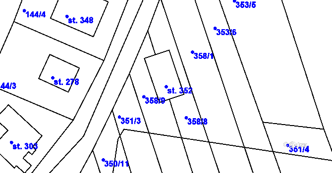 Parcela st. 352 v KÚ Pavlíkov, Katastrální mapa