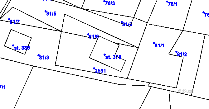 Parcela st. 378 v KÚ Pavlíkov, Katastrální mapa