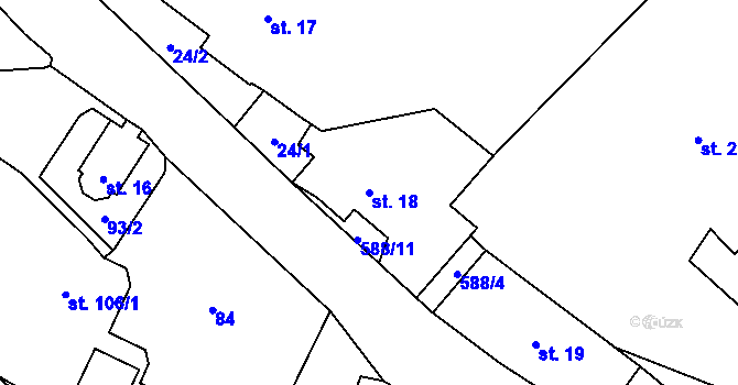 Parcela st. 18 v KÚ Pavlišov, Katastrální mapa