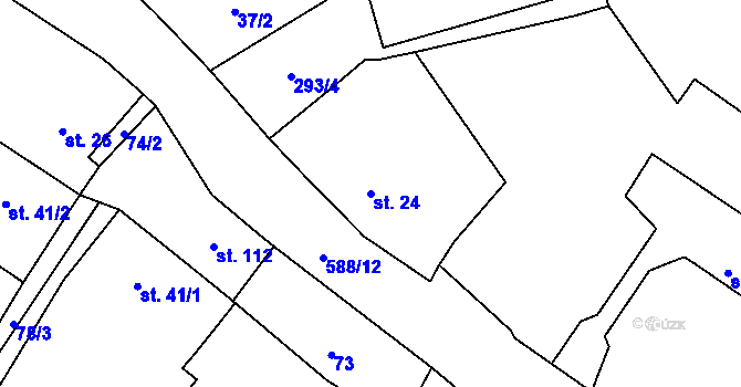 Parcela st. 24 v KÚ Pavlišov, Katastrální mapa
