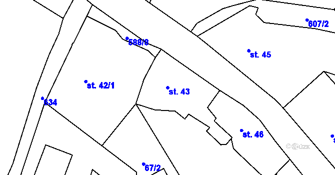 Parcela st. 43 v KÚ Pavlišov, Katastrální mapa