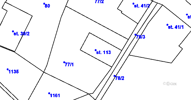 Parcela st. 113 v KÚ Pavlišov, Katastrální mapa