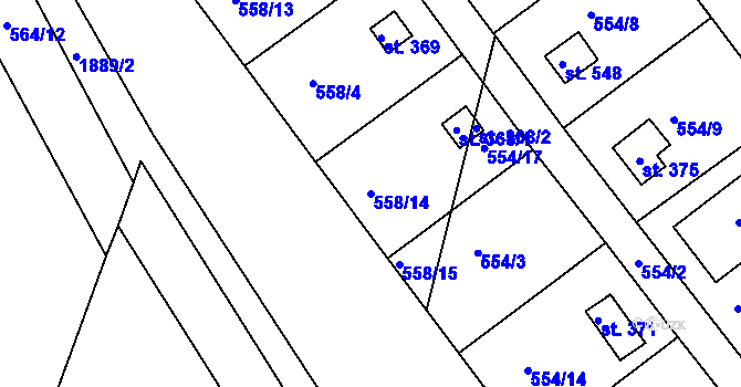 Parcela st. 558/14 v KÚ Pavlov u Unhoště, Katastrální mapa