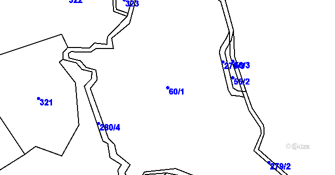 Parcela st. 60/1 v KÚ Pavlov u Rynárce, Katastrální mapa