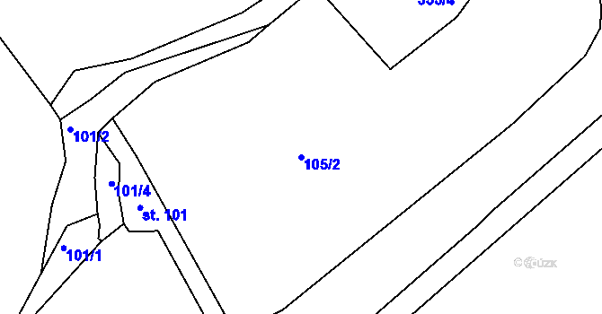 Parcela st. 105/2 v KÚ Pavlov u Rynárce, Katastrální mapa