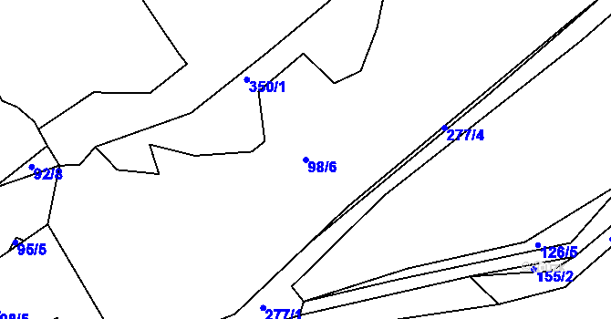 Parcela st. 98/6 v KÚ Pavlov u Rynárce, Katastrální mapa