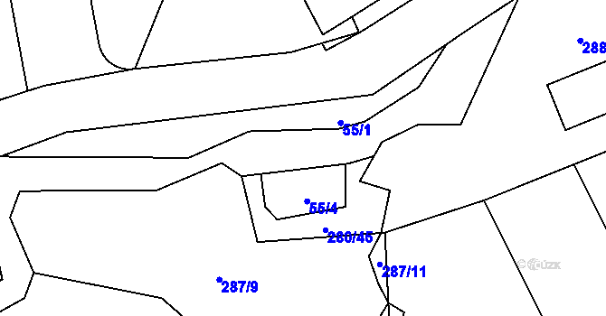 Parcela st. 55/3 v KÚ Pavlov u Rynárce, Katastrální mapa