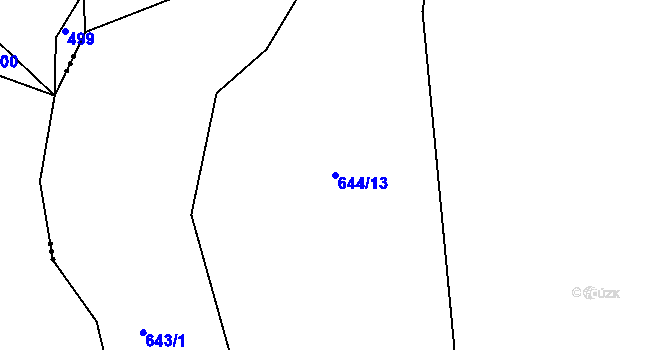 Parcela st. 644/13 v KÚ Pavlov u Ledče nad Sázavou, Katastrální mapa