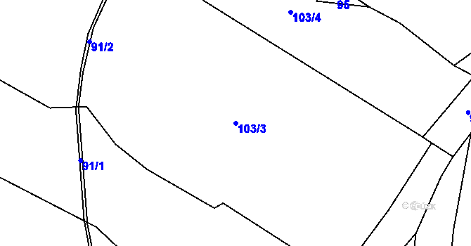 Parcela st. 103/3 v KÚ Pavlov u Ledče nad Sázavou, Katastrální mapa